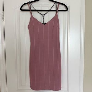 Topshop bodycon dress with chain detail